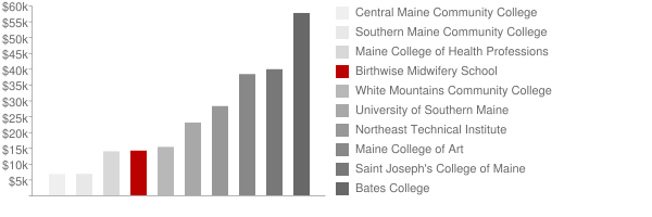 Birthwise Midwifery School Tuition Comparison Chart