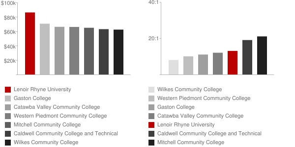 Lenoir-Rhyne University has a good, 8:1 students-to-faculty ratio. Lenoir-Rhyne University has a good, 8:1 students-to-faculty ratio.