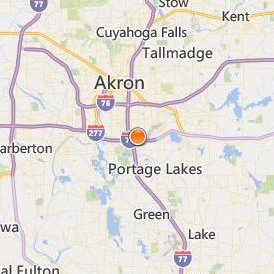 Akron Institute of Herzing University Location Map - City View