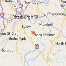 All State Career School Pittsburgh Location Map - City View
