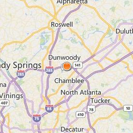 Atlanta School of Massage Location Map - City View
