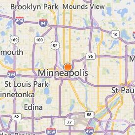 Aveda Institute Minneapolis Location Map - City View