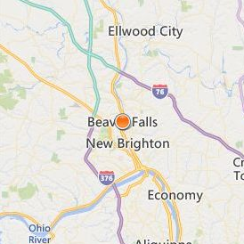 Beaver Falls Beauty Academy Location Map - City View