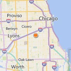 Cannella School of Hair Design Chicago Location Map - City View