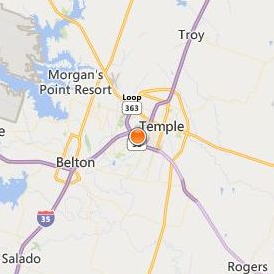 Central Texas Beauty College Temple Location Map - City View
