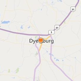 Dyersburg State Community College Location Map - City View
