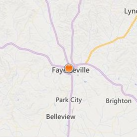 Fayetteville College of Cosmetology Arts and Sciences Location Map - City View