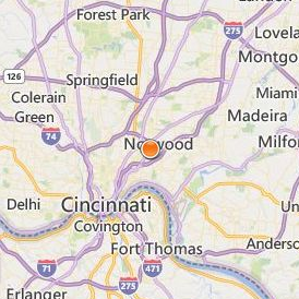 Ohio Center for Broadcasting Cincinnati Location Map - City View
