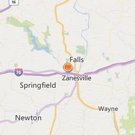 Ohio University Zanesville Location Map - City View
