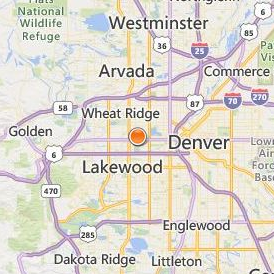 Rocky Mountain College of Art and Design Location Map - City View