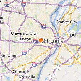 St Louis College of Pharmacy Location Map - City View