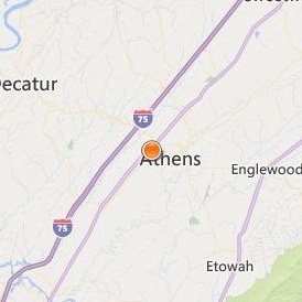 Tennessee Technology Center at Athens Location Map - City View