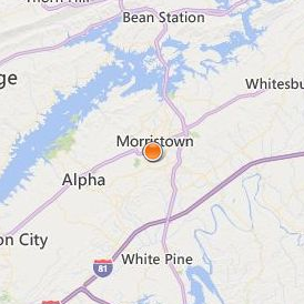 Tennessee Technology Center at Morristown Location Map - City View