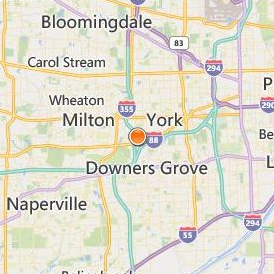 Illinois Center for Broadcasting Location Map - City View