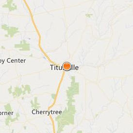 University of Pittsburgh Titusville Location Map - City View