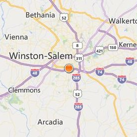 Winston Salem Barber School Location Map - City View