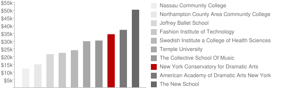 New York Conservatory for Dramatic Arts Tuition Comparison Chart