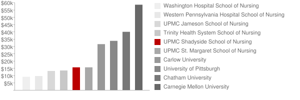 University of Pittsburgh Medical Center Shadyside School of Nursing Tuition Comparison Chart