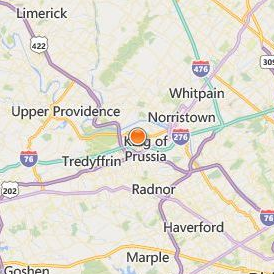 American College of Financial Services Location Map - City View