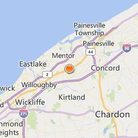 Brown Aveda Institute Mentor Location Map - City View