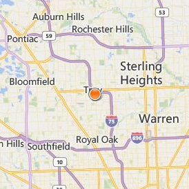 Chamberlain College of Nursing Michigan Location Map - City View