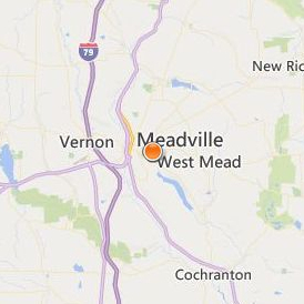 Crawford County Career and Technical Center Practical Nursing Program Location Map - City View