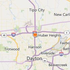 Creative Images Institute of Cosmetology North Dayton Location Map - City View