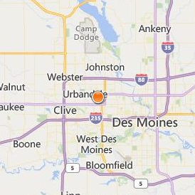 Iowa School of Beauty Des Moines Location Map - City View