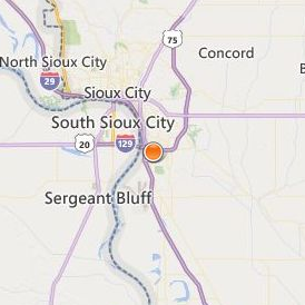 Iowa School of Beauty Sioux City Location Map - City View