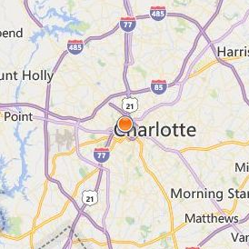 Johnson & Wales University Charlotte Location Map - City View
