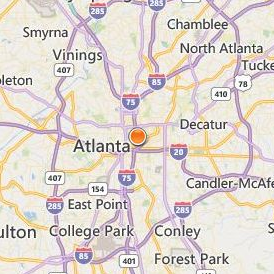 SAE Institute of Technology Atlanta Location Map - City View