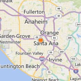 Santa Ana Beauty College Location Map - City View