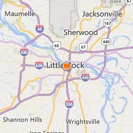 Strayer University Arkansas Location Map - City View