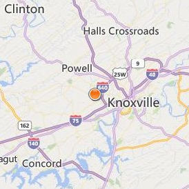 Tennessee School of Beauty of Knoxville Location Map - City View