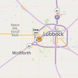 Texas College of Cosmetology Lubbock Location Map - City View