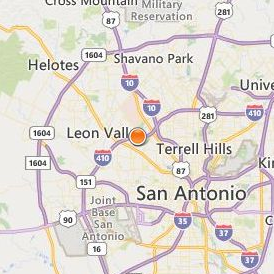 The College of Health Care Professions San Antonio Location Map - City View