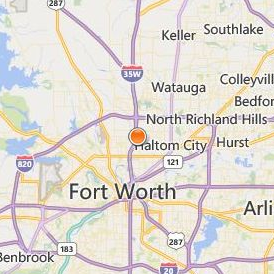 The College of Health Care Professions Fort Worth Location Map - City View