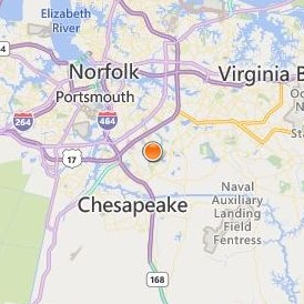 Centura College Chesapeake Location Map - City View