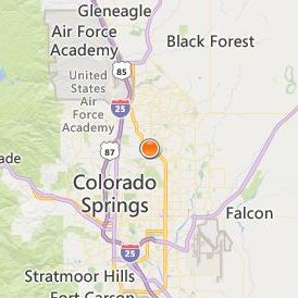 Toni & Guy Hairdressing Academy Colorado Springs Location Map - City View