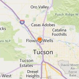 Tucson College of Beauty Location Map - City View