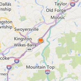 Wilkes Barre Area Career and Technical Center Practical Nursing Location Map - City View